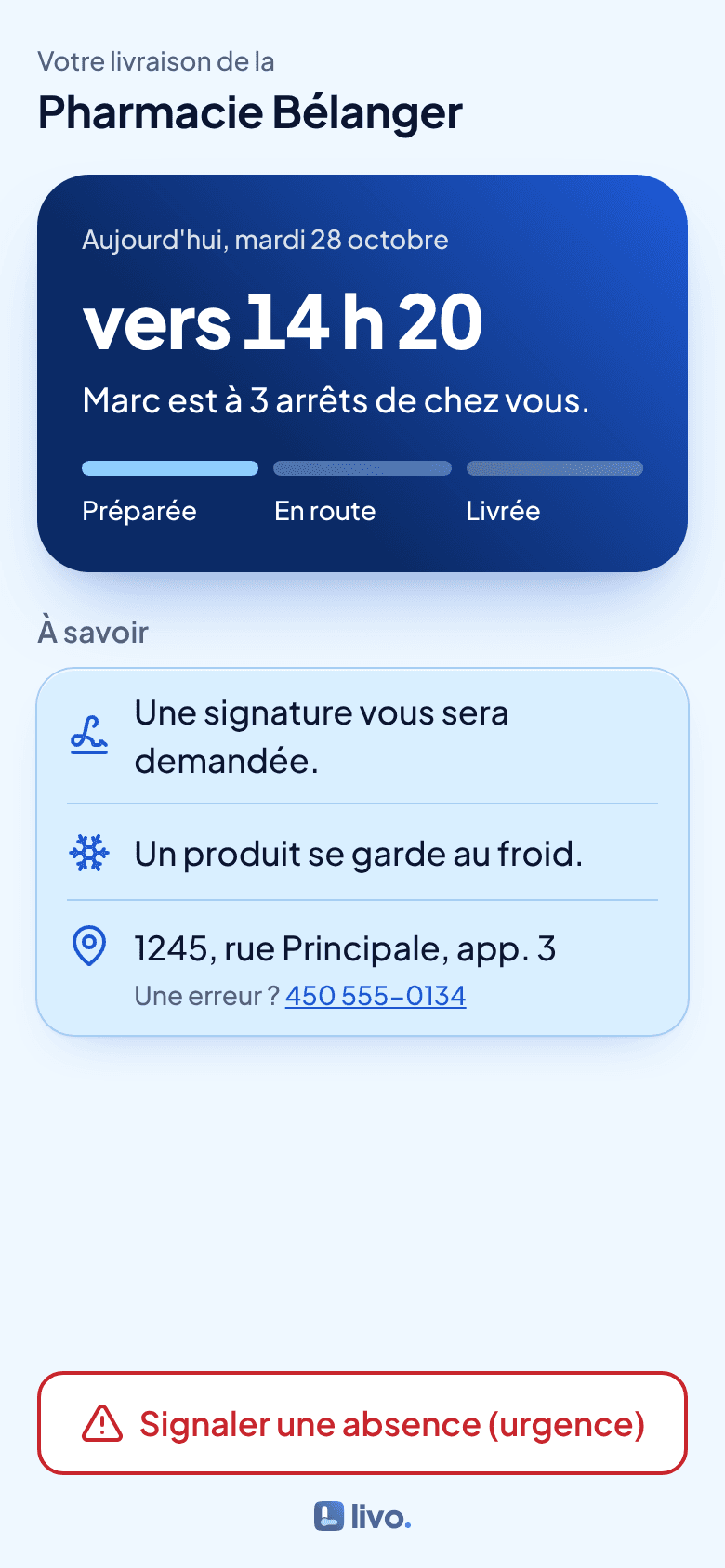 Le suivi du patient : l'heure d'arrivée, les étapes de la livraison et ce qu'il doit savoir.